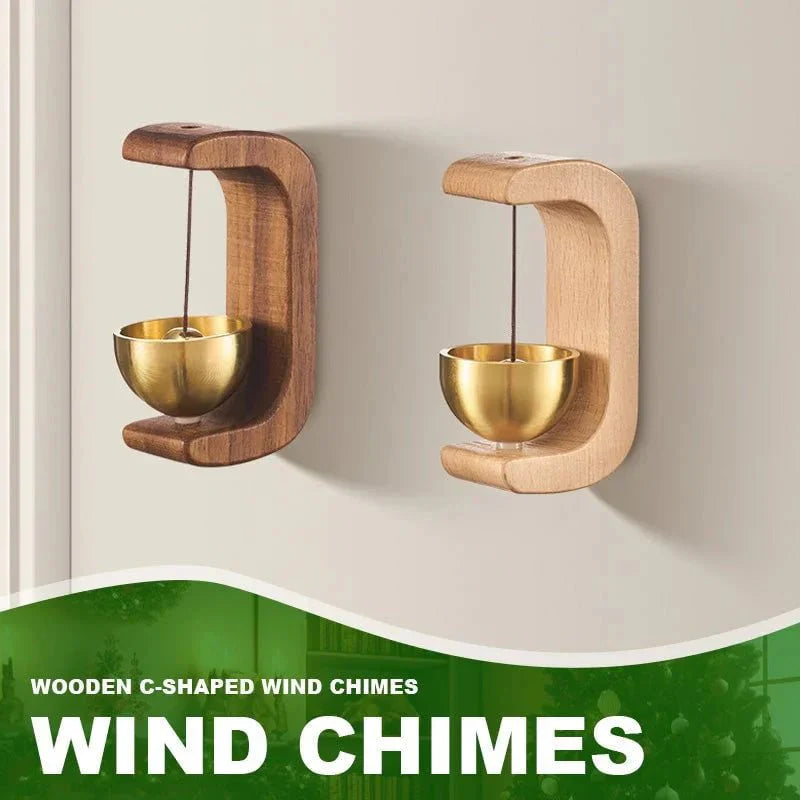 HarmonieGlocke – Charmante C-förmige Holz-Windglocke mit beruhigendem Klang