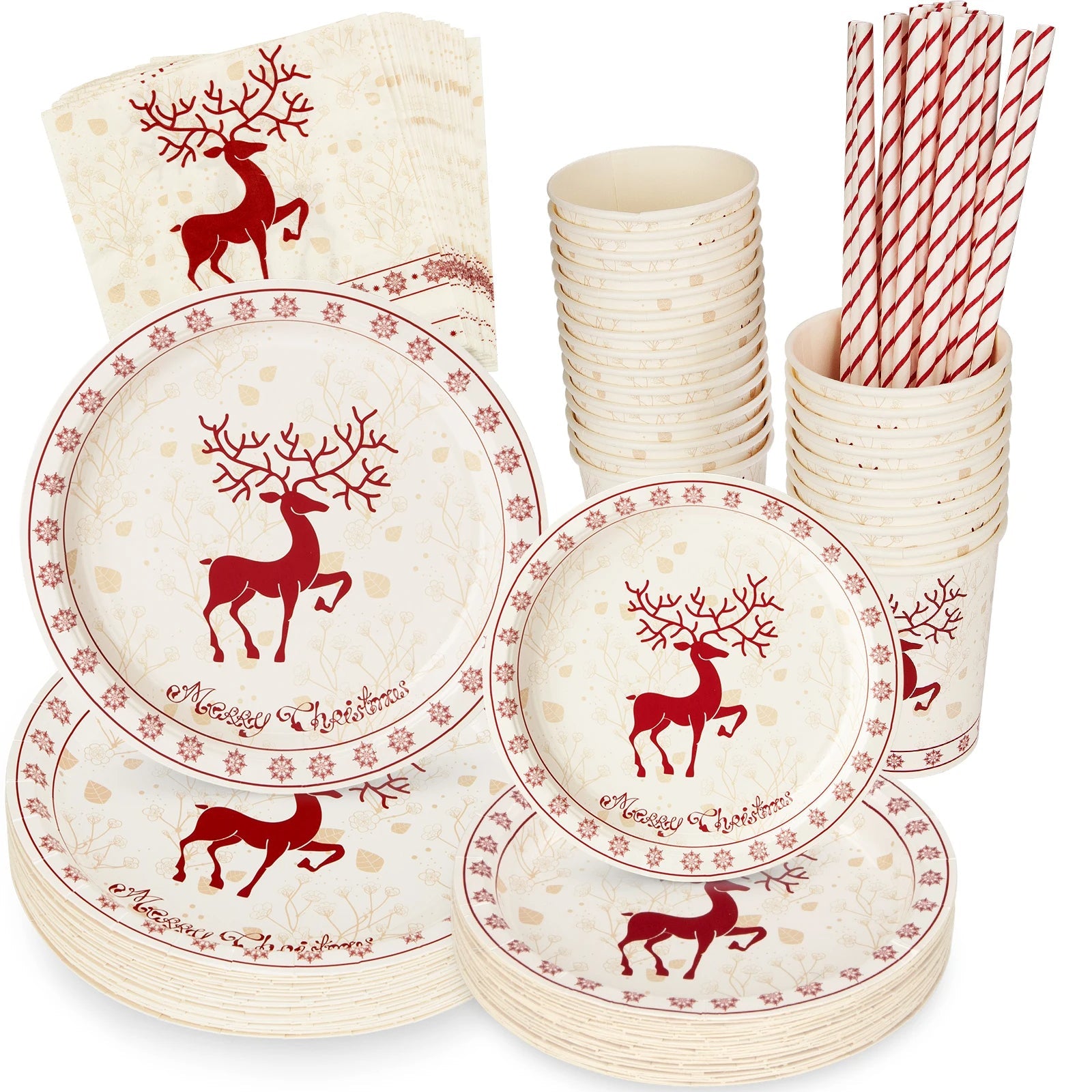 Kerst wegwerpservies set