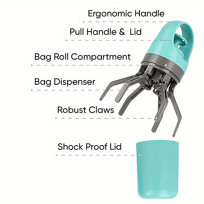 Poop Grabber Portable dog faeces-Schaufel mit Taschenspender