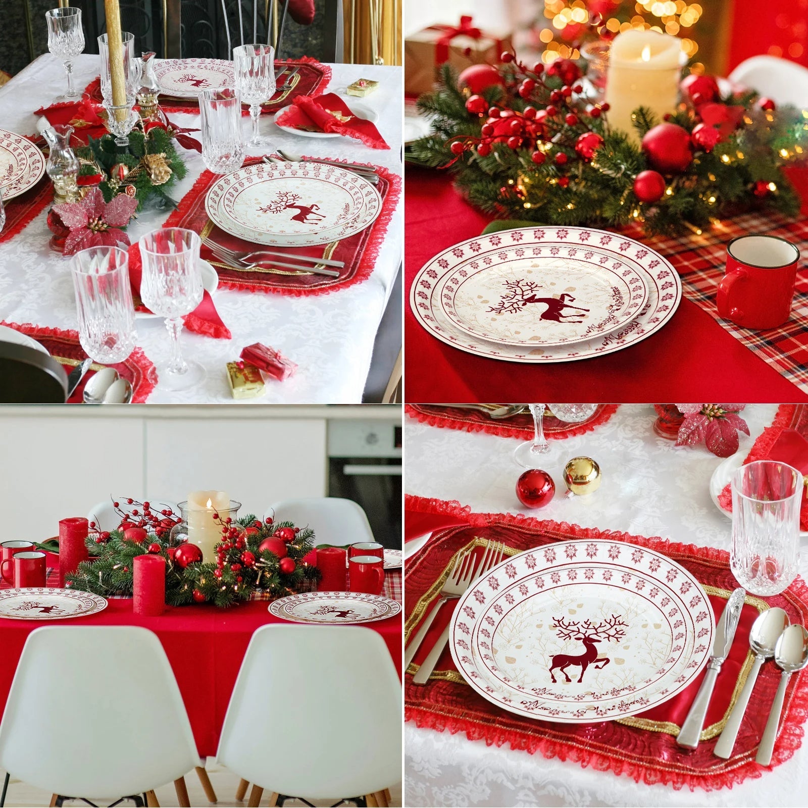 Kerst wegwerpservies set