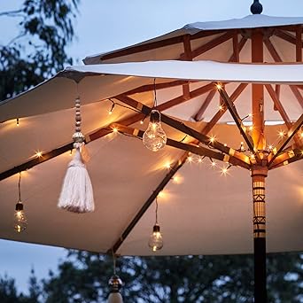 80 Warm White LED Batteriebetriebene Sonnenschirmlichter