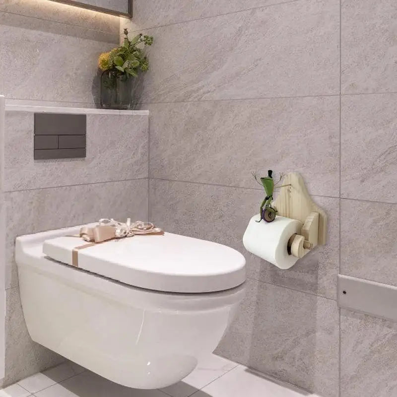 Frosch Toilettenpapierhalter – Verspieltes Design aus Holz