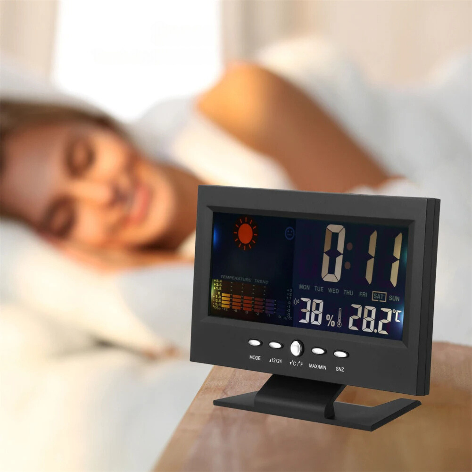 5-in-1 LED digitale wekker met kalender