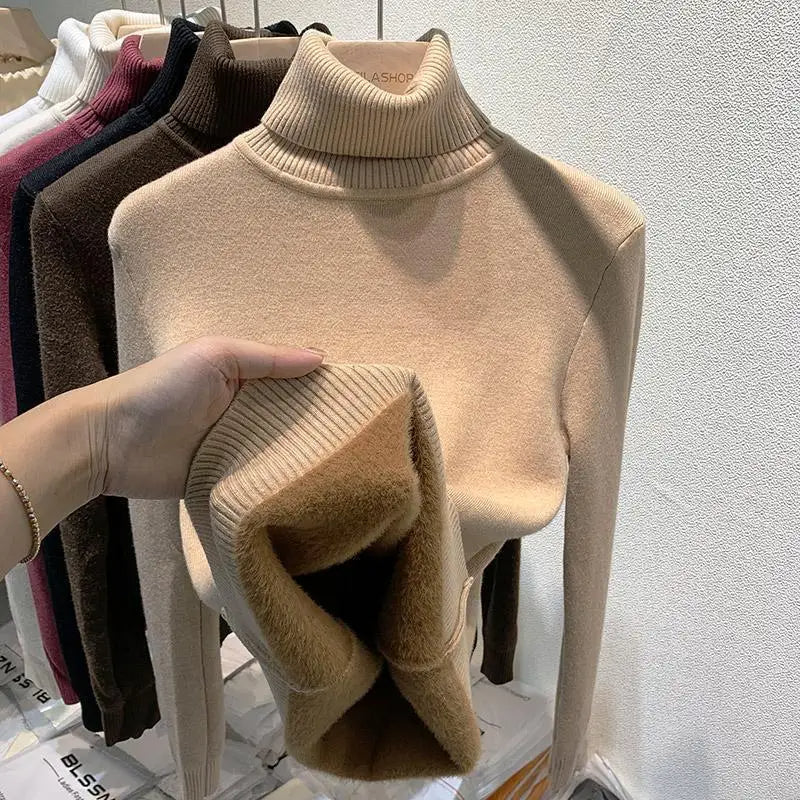 Gefutterter Rollkragenpullover für Frauen