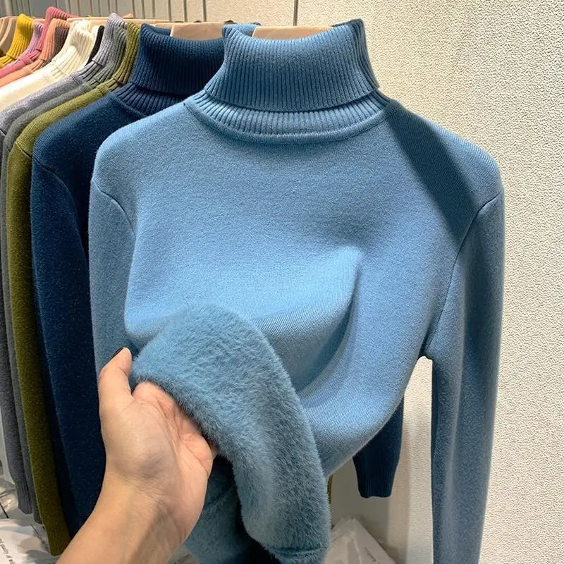 Gefutterter Rollkragenpullover für Frauen