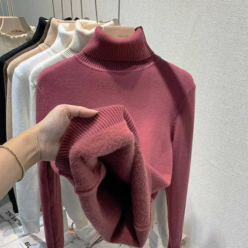 Gefutterter Rollkragenpullover für Frauen
