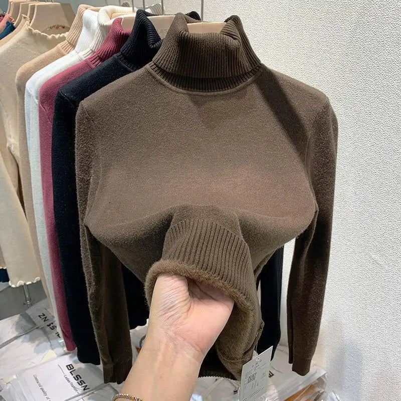 Gefutterter Rollkragenpullover für Frauen