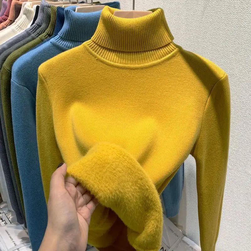 Gefutterter Rollkragenpullover für Frauen