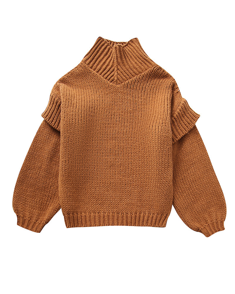 Gebreide oversized Turtleneck voor vrouwen