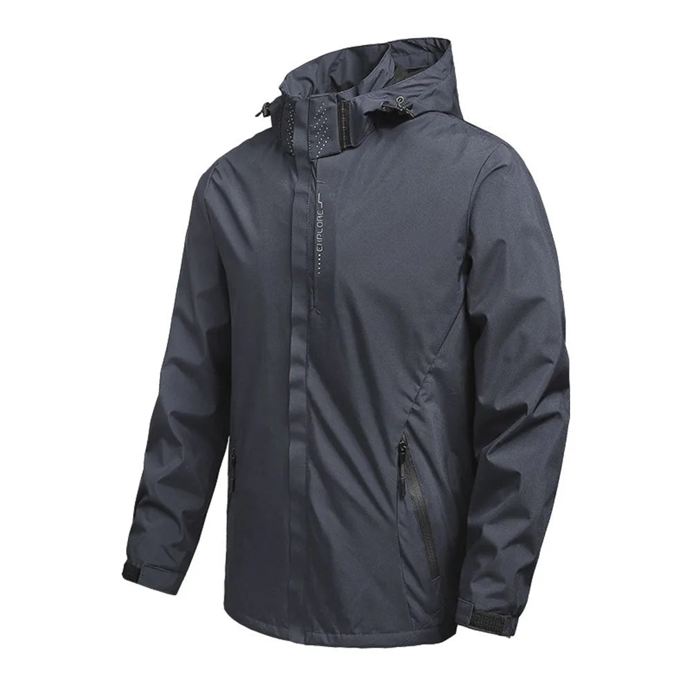 Graue Herren- Regenjacke