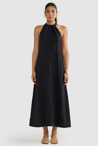 Luna Leinen Neckholder-Kleid – Luftiges Sommerkleid aus 100% Leinen