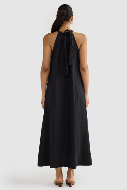 Luna Leinen Neckholder-Kleid – Luftiges Sommerkleid aus 100% Leinen
