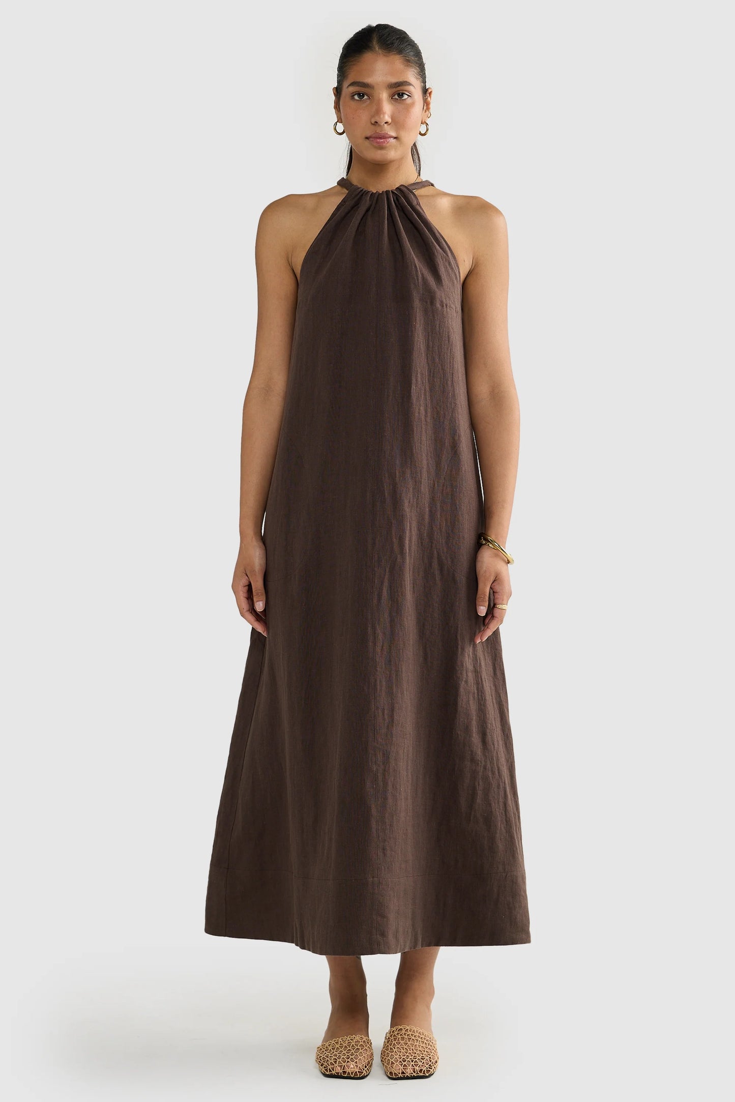 Luna Leinen Neckholder-Kleid – Luftiges Sommerkleid aus 100% Leinen