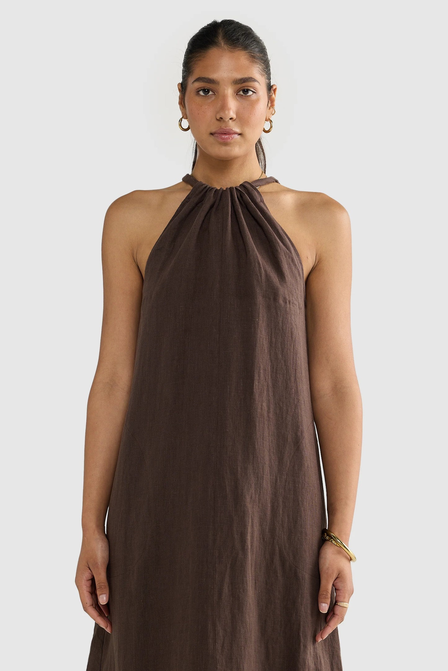 Luna Leinen Neckholder-Kleid – Luftiges Sommerkleid aus 100% Leinen