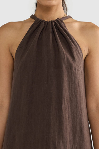 Luna Leinen Neckholder-Kleid – Luftiges Sommerkleid aus 100% Leinen