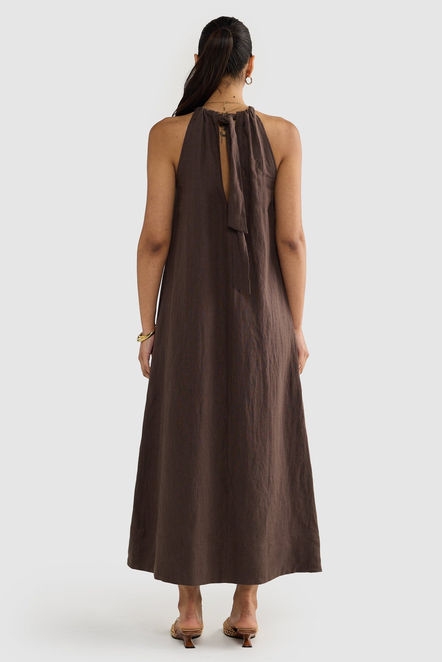 Luna Leinen Neckholder-Kleid – Luftiges Sommerkleid aus 100% Leinen