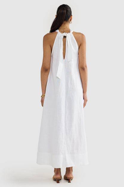 Luna Leinen Neckholder-Kleid – Luftiges Sommerkleid aus 100% Leinen