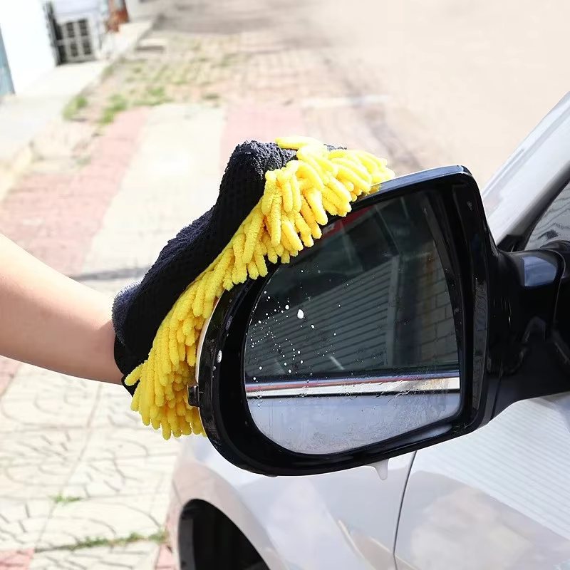 Dubbelzijdige microvezel wassende handschoenset