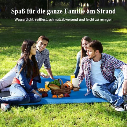 SandBlatt™ Leichte Reisematte – Sandabweisende Stranddecke mit Ankerpfählen