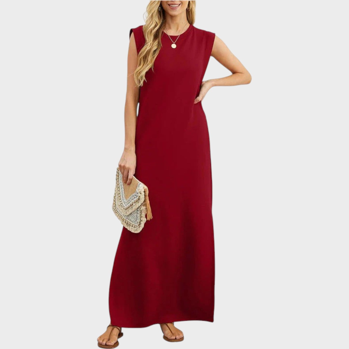 EMY – Knitterfreies, fließendes Sommerkleid mit Schlitz & Taschen