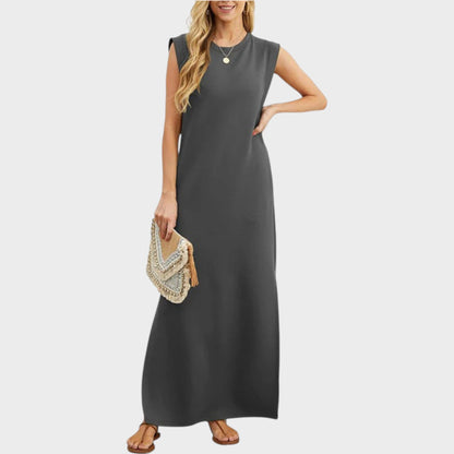 EMY – Knitterfreies, fließendes Sommerkleid mit Schlitz & Taschen